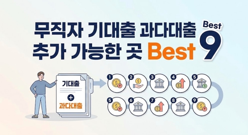무직자 기대출 과다대출 추가 가능한 곳 Best 9