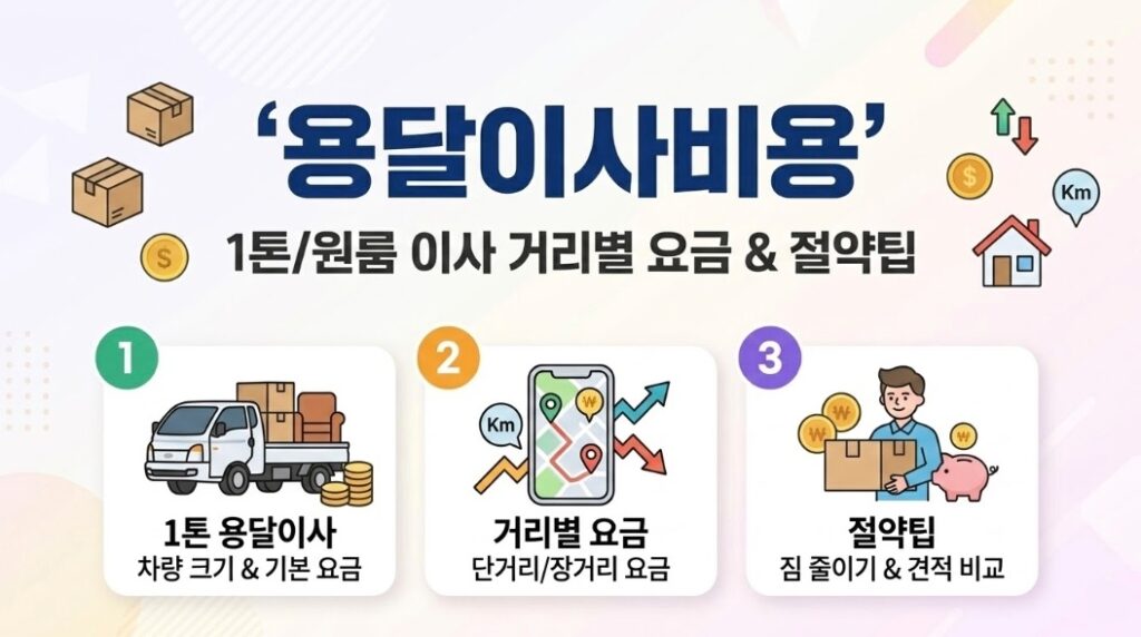 용달이사비용: 1톤용달이사, 원룸이사 거리별 비용과 절약팁