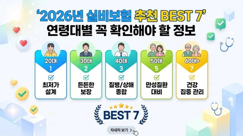 실비보험 추천 순위 2026년 꼭 확인해야 할 BEST 7