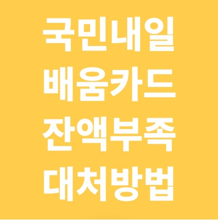 국민내일배움카드 잔액 부족