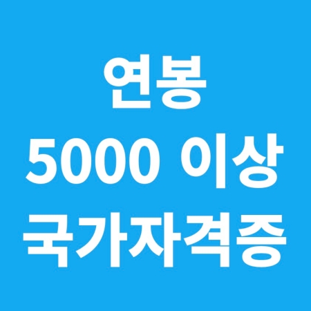 연봉 5000만원 이상 자격증