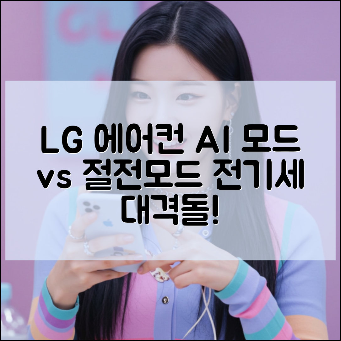 LG 에어컨 AI모드와 절전모드 전기세 비교