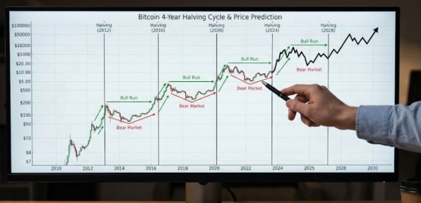 비트코인 4년 주기 반감기 사이클 및 가격 예측 차트