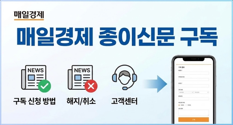 매일경제 종이신문 구독 신청 방법과 해지 취소
