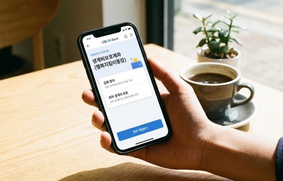 신협 온(ON)뱅크 앱에서 생계비보호계좌를 개설하는 화면