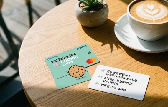 우리은행 체크카드 실물 이미지와 주요 혜택 안내