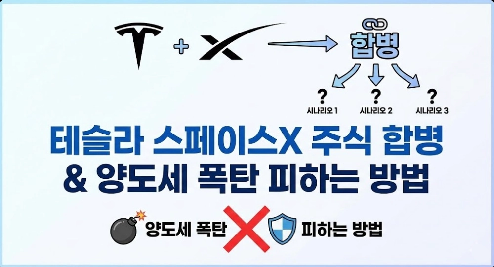 테슬라 스페이스x 주식 합병 3가지 시나리오와 양도세 폭탄 피하는 방법