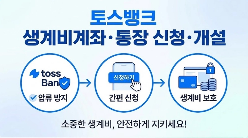 토스뱅크 생계비계좌・통장 신청・개설하기