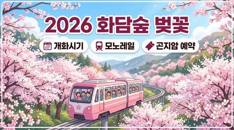 2026 화담숲 벚꽃 개화시기와 모노레일 및 곤지암 예약 정보