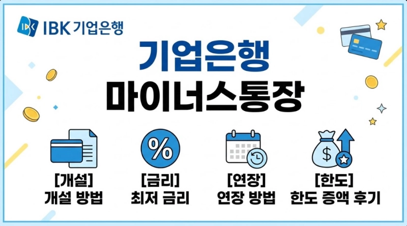 기업은행 마이너스통장 개설 금리 및 연장 방법과 한도 증액 후기