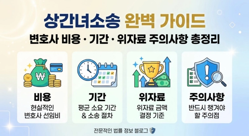 상간녀소송 변호사 비용, 기간 및 위자료소송 시 주의할 점