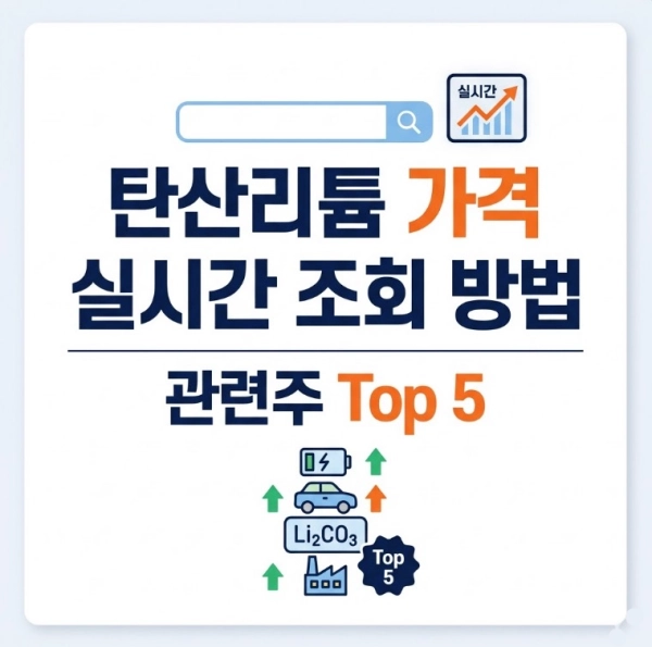 탄산리튬 가격 실시간 조회 방법 및 탄산리튬 관련주 Top 5