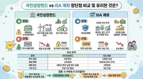 국민성장펀드 vs ISA 계좌 장단점 비교 및 유리한 것 요약