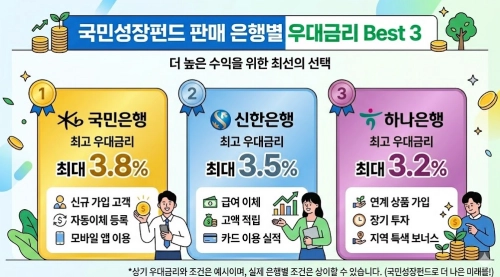 국민성장펀드 판매 은행별 우대금리 요약