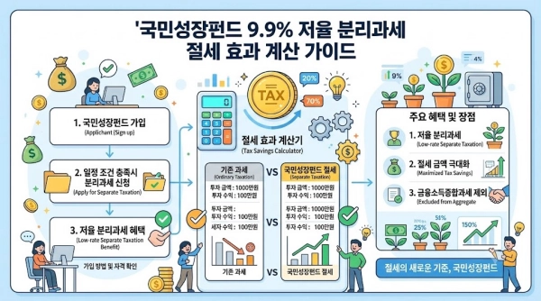 국민성장펀드 9.9% 저율 분리과세 절세 효과 계산기 요약