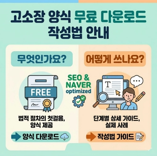 고소장 양식 무료 다운로드 | 작성법 안내