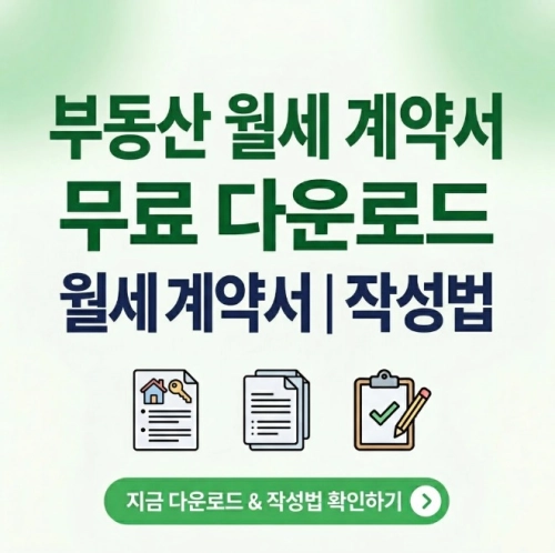 부동산 월세 계약서 양식 무료 다운로드 | 작성법